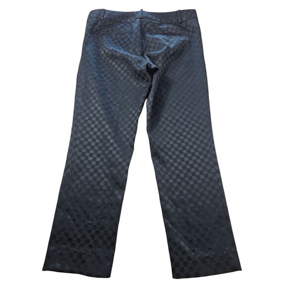 Hampton-Fit Tonal Check Crop shiny black career causal pants slacks sz 6 ankle ^ - Picture 4 of 10